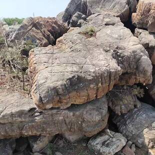 天然龟纹石产地直发庭院假山流水造景 景观工程龟纹石假山设计