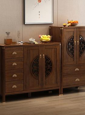 实木餐边一体AWU靠墙家用新中式客厅茶水酒柜房储柜物边柜厨碗橱