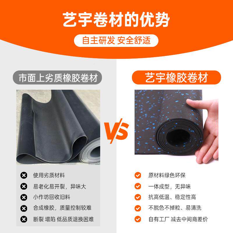 性弹环保震吸音垫家私教室抗压耐磨地用胶健身房专用橡弹性环保胶