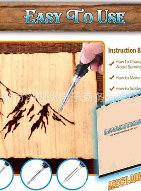 107PC木燃材S烧工具木材燃烧套件刻压纹焊BLI接技巧模板支架便携