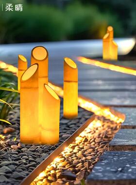 阳能太户型外防水rq-70032仿真发光竹造子灯花园别墅景观灯led庭