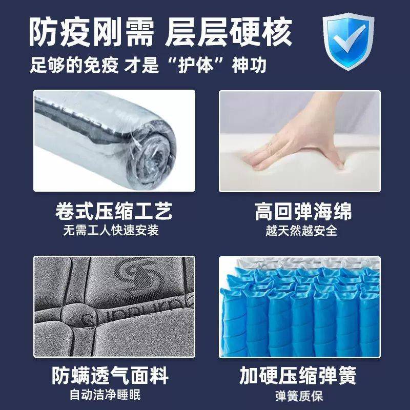 超软弹簧盒子床租垫HHC超厚席梦思乳胶压缩卷店包酒海马单人出公