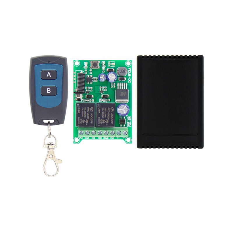 晟涵 宽电压DC6V-12V-24V两路无线遥控开关输出无源可设点动自锁