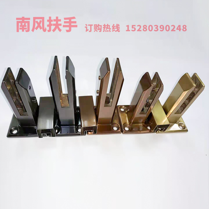 直销不锈钢玻璃脚固定夹免打孔泳池夹阁楼梯阳台栏杆底座配件扶手