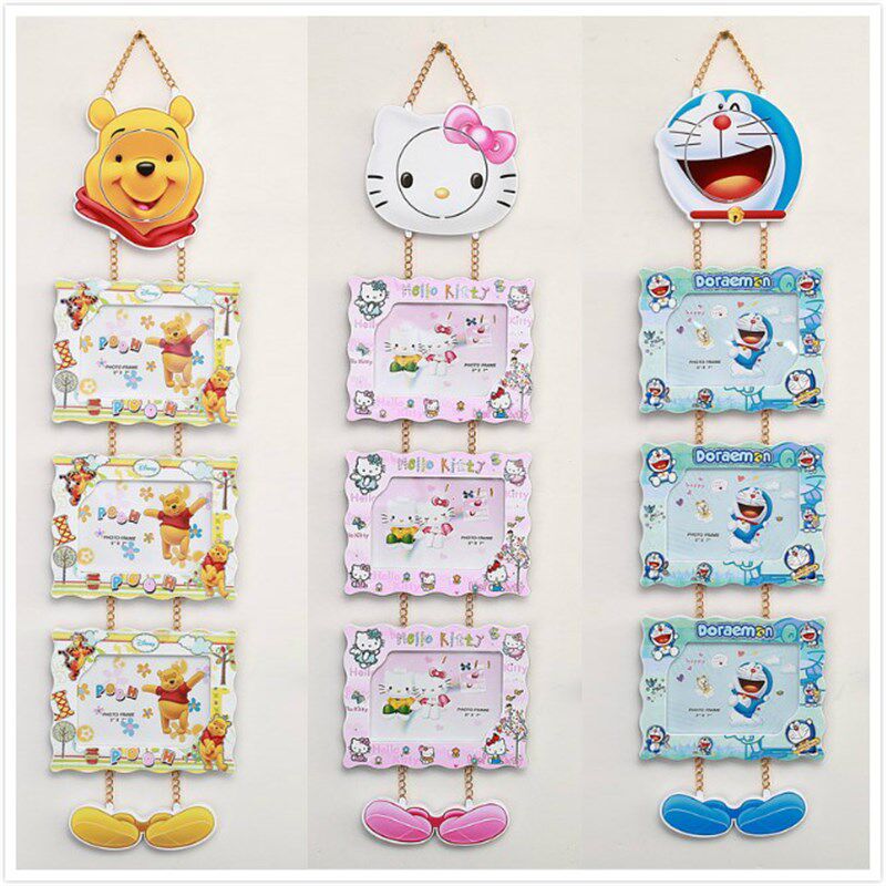 创意三联组合挂墙相架大6寸7寸壁挂式相框小孩儿童房照片墙装饰