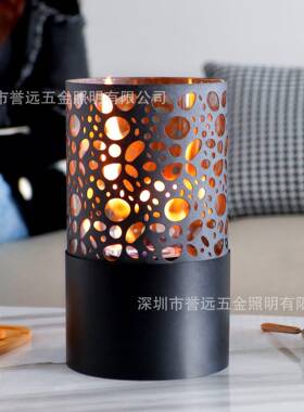 款新桌面镂酒精壁炉YYU摆件壁炉室内金空火炉便携属户外真火壁炉