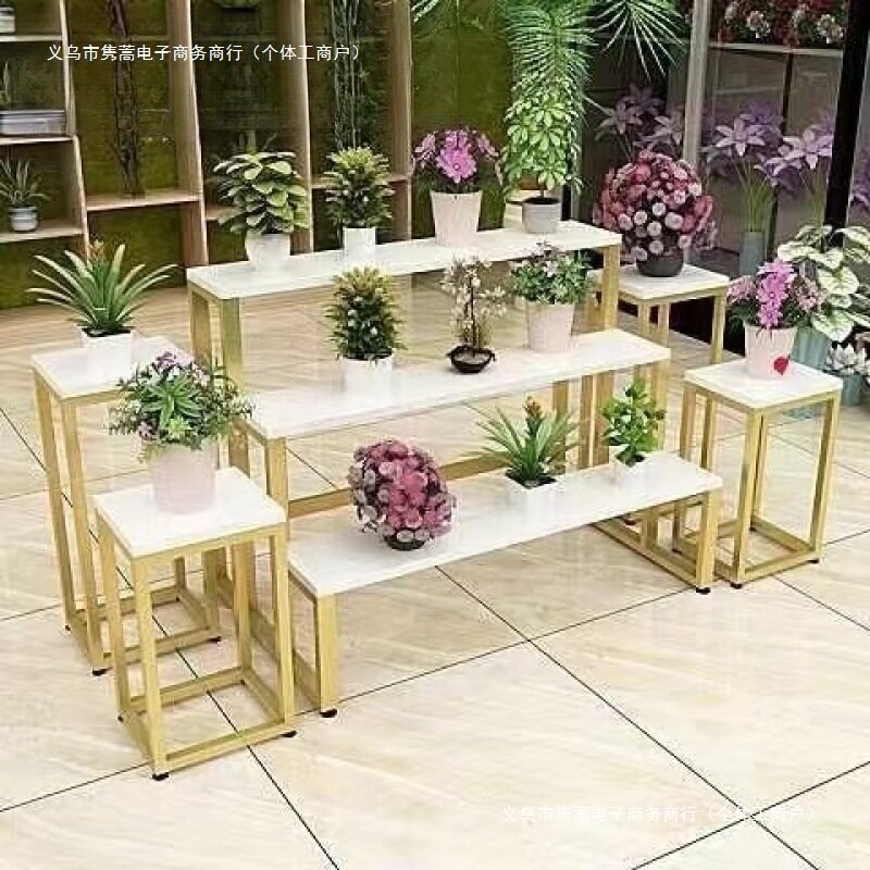 花店花架鲜花铁艺陈列架阶梯式客厅花架子置物架家用简易立式商用