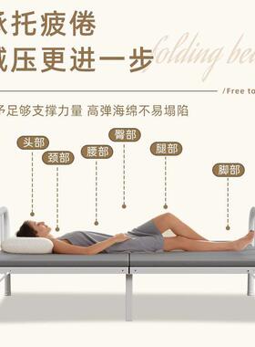 家PZX用简约叠床加固铁折艺板宿床出租房午休单人舍床便携简易陪