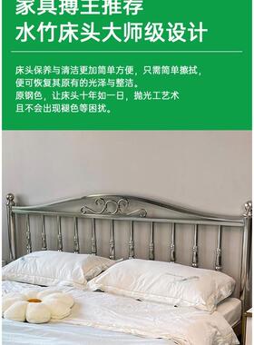 不锈床18米现代简单人钢双人约床304.铁艺床MVO出租屋房公寓加厚1