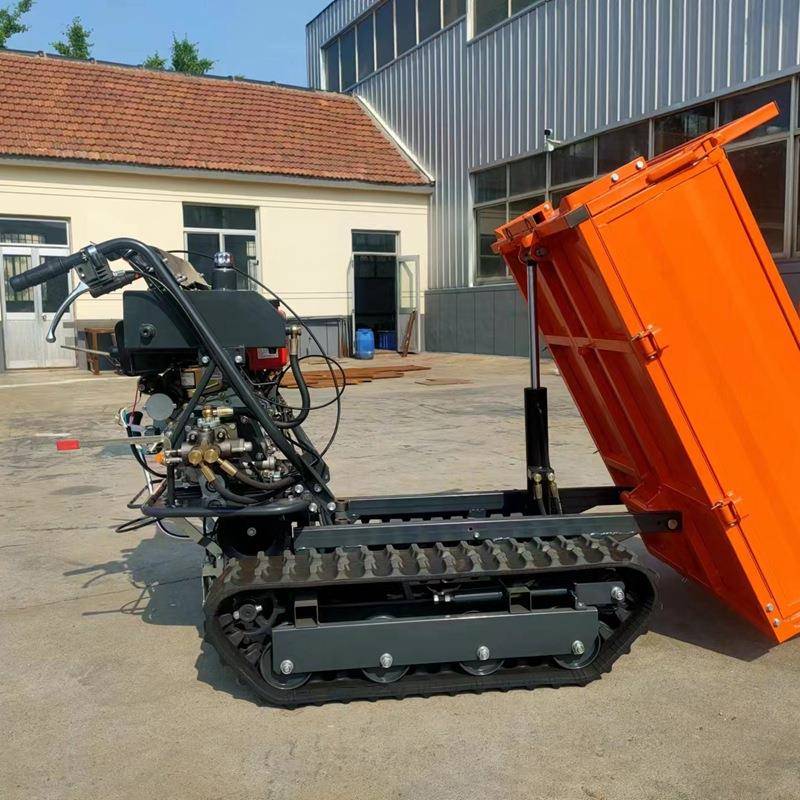 小型0.5爬山虎手扶吨式带运输自卸翻斗LOV全地车形橡履胶履带运输