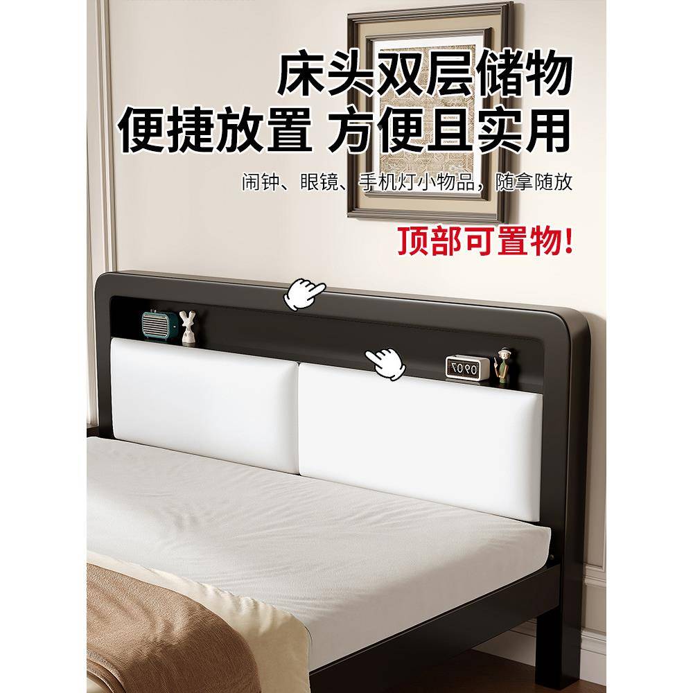 铁床双人WOW床家用1米生加粗加厚铁5床宿舍学艺不锈钢单人床架铁