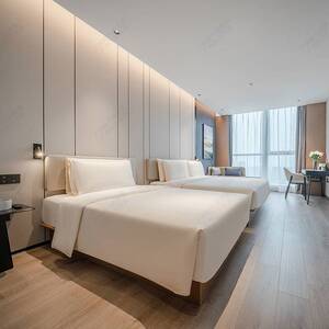 亚朵酒店全套家具客房床头柜行李桌椅标间床架子配套双人板式床