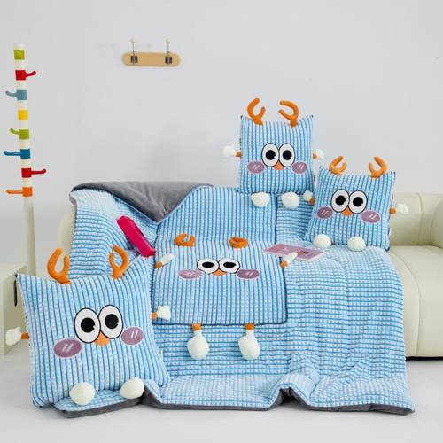 抱枕被子两一用车载公办二合一可折265266叠靠枕靠垫体化抱室枕