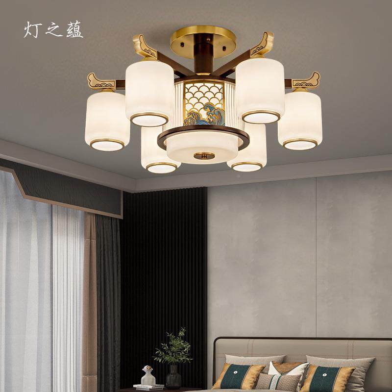 灯之全铜新中式客厅蕴灯书别墅大厅茶室餐顶厅吊灯中MRX国风房吸