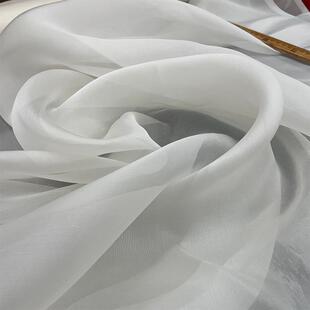 吉第华都桑8mm丝欧根缎天蚕蚕生丝缎CAL布料缎真丝加密网纱面料