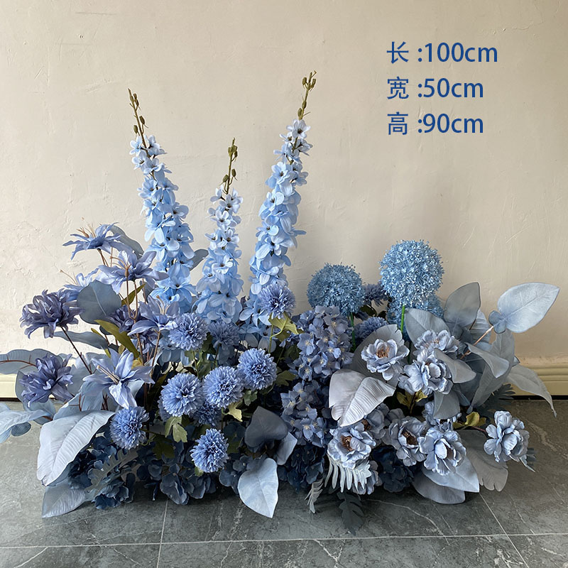 婚礼新款仿真花排现场布置路引花装饰T台迎宾地排花s店交车摆件
