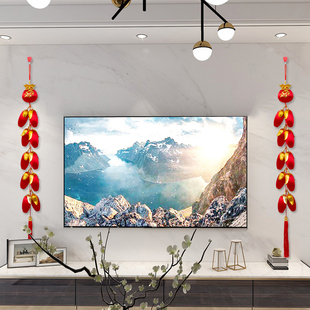 2022年虎年挂饰新年春节花生挂件小灯笼挂串绒布客厅装饰福字吊件