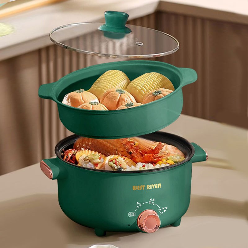 电煮锅蒸煮锅家用多功能电饭煲宿舍学生锅电热锅电炒锅不粘锅