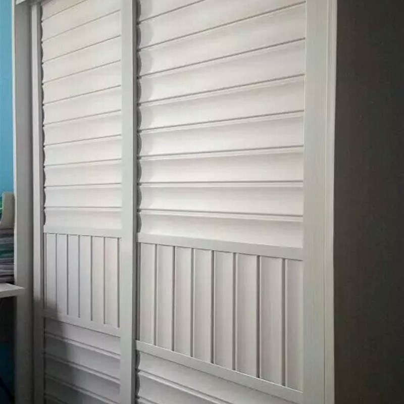 衣柜移门现代简约铝合金推拉滑移门小百叶2门3门木塑玻璃移门订做