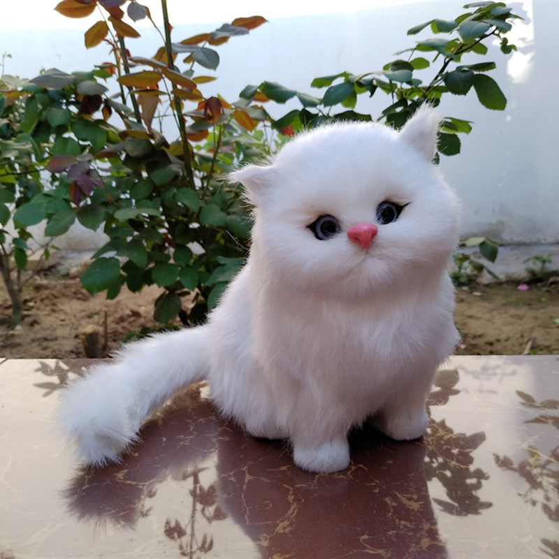 仿真动物仿真猫咪假猫 会叫的猫 装饰品家居猫摆件橱窗场景布置