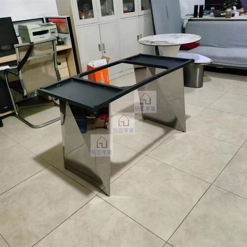 大理石桌子脚奢石餐桌脚架不锈钢餐桌脚茶台支架长桌脚岩板支架子