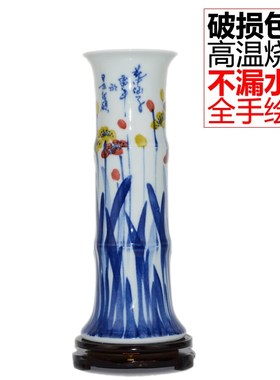 花瓶富贵竹专用陶瓷复古怀旧摆件客厅玻璃花瓶大口径加厚装饰品