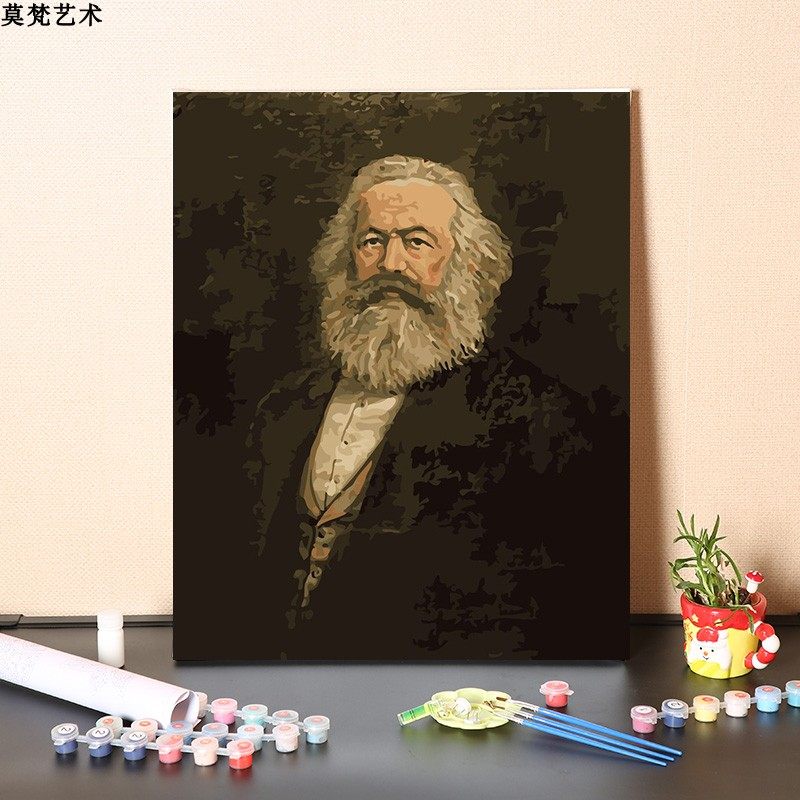 数字油画diy手工填充人物马克思客厅挂画装饰画涂色填色油彩画画