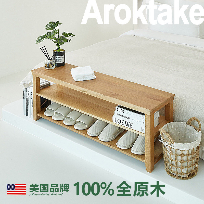 原木家具实木鞋架一体换鞋凳可坐家用门口玄关入门鞋柜穿鞋凳入户图片
