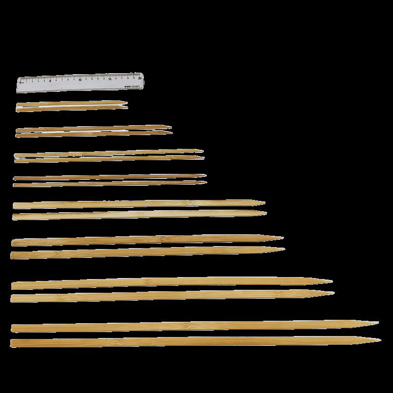30/35cm40/45/50/60cm鱿鱼烧鸟料理扁签平串大油边火盆烧烤扁竹签