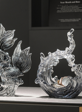 如鱼得水年年有余锦鲤招财摆件客厅电视柜酒柜装饰品乔迁新居礼品