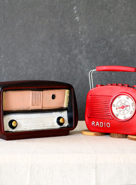 欧式复古老式怀旧 收音机 酒吧咖啡厅家居装饰摆件道具 时光记忆