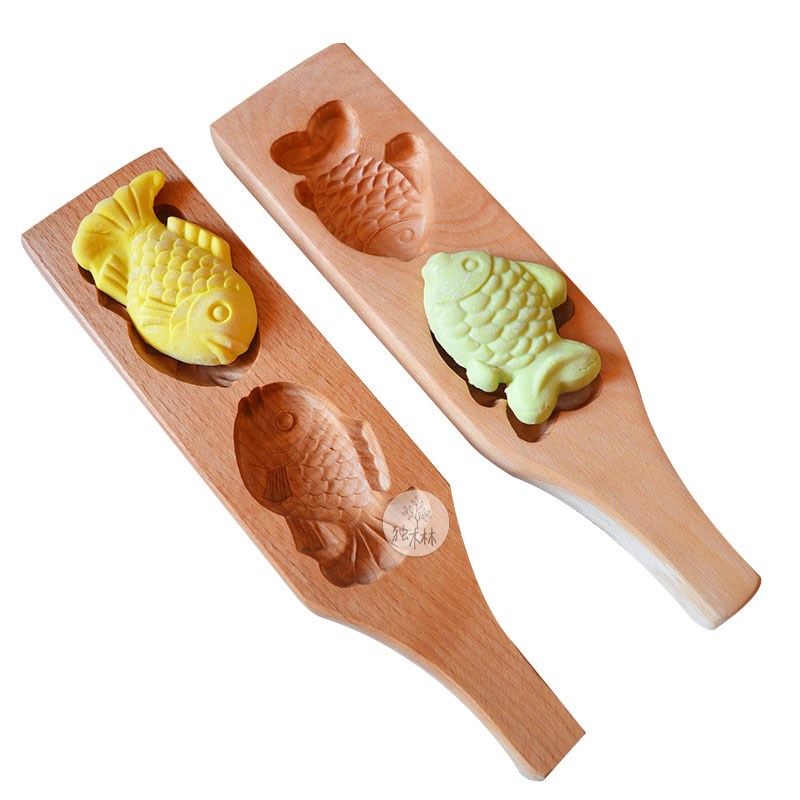 过年春节卡通小鱼形做馒头面食蒸糕烘焙辅食山药绿豆糕点月饼模具