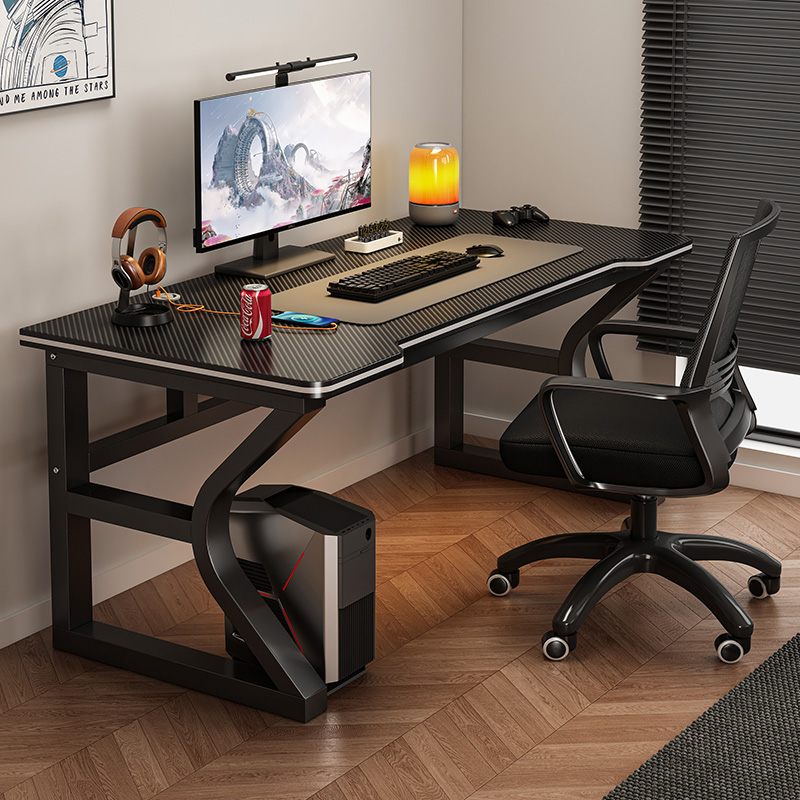 电脑桌台式书桌学生家用卧室学习办公桌简约现代碳纤维简易电竞桌