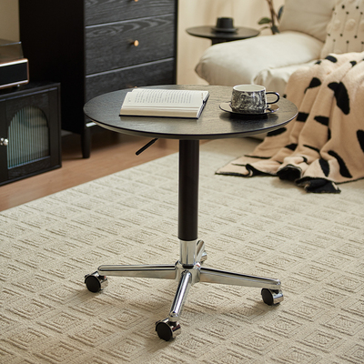 实木茶几可移动升降沙发边几客厅简易小角几黑色床头边桌小圆桌子