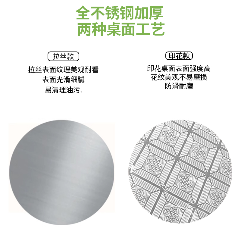 30不锈钢内置转盘圆桌可摺叠桌家用饭店经济稳固实用型饭厅桌