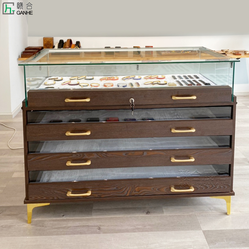 建材展柜眼镜柜木纹免漆柜子地板展示柜玻璃柜珠宝展示柜首饰品柜