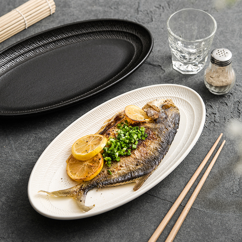 造器陶瓷鱼盘家用2025新款蒸鱼专用盘子高级感椭圆形大号创意菜盘