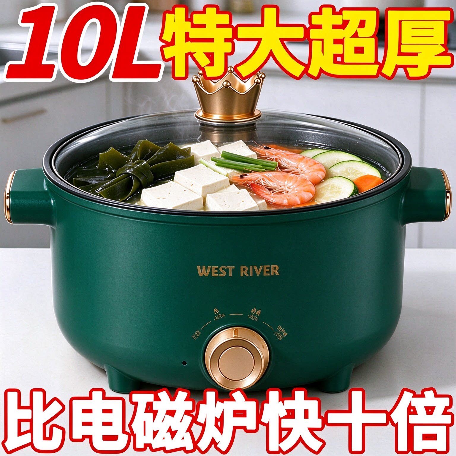 德国全自动炒菜机一体家用电火锅多功能料理锅蒸煎炒涮不粘电火锅