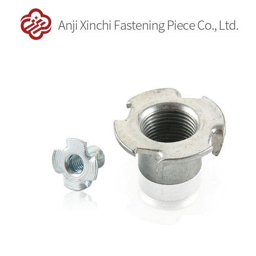 家具螺母 工厂销售紧固件M4镀锌四爪钉镶嵌螺母五金配件四爪螺母