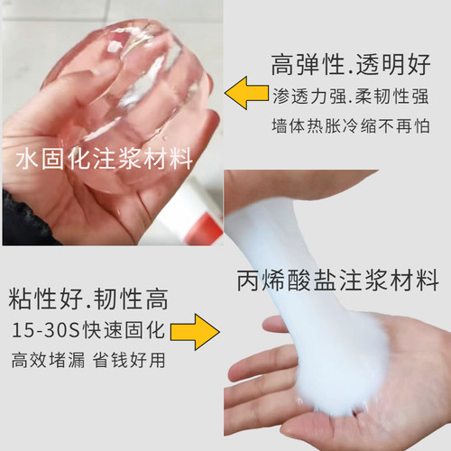 水固化注浆料高压灌浆防水堵漏液丙烯酸盐注浆液B组份注浆材料