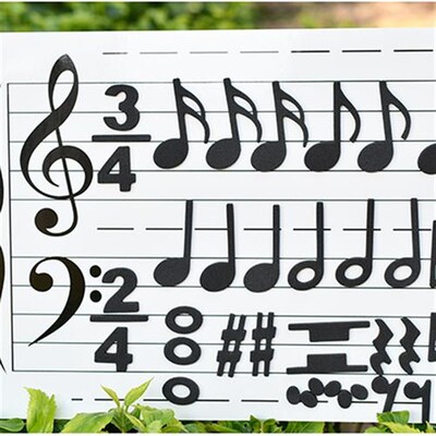 儿童学好五线谱白板软磁贴磁性教具可写擦音乐课音符识谱磁力教学
