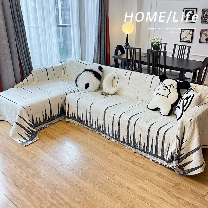 奶油风三位一妃沙发巾秋冬款贵妃沙发套罩沙发毯l型组合沙发盖布