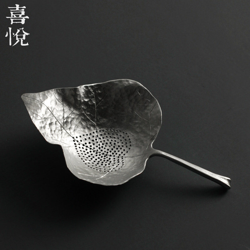 喜悦茶铺/纯锡茶漏茶滤银色茶叶滤网 功夫茶具 茶道配件