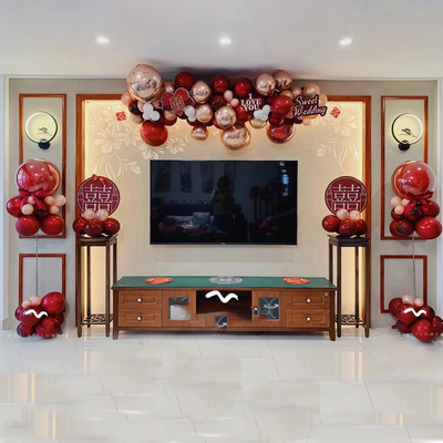 婚房布置套装餐男女方婚礼结婚客厅卧室气球装饰新房间电视背景墙