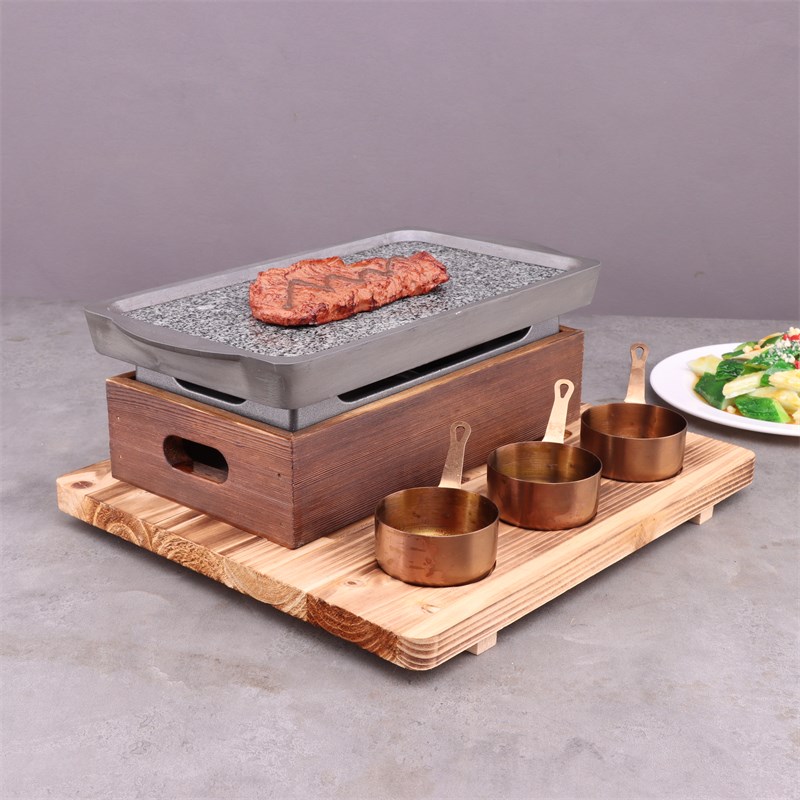 抗裂石板烧石烤盘日韩料理保温炉和牛烤肉盘牛排烤盘酒精烧烤碳炉