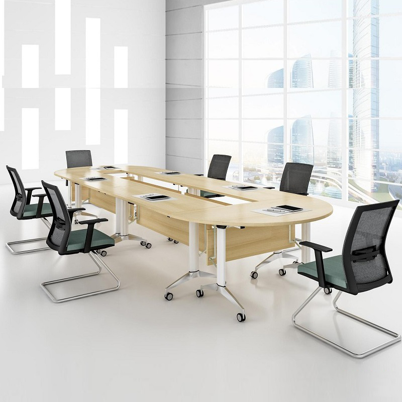 折叠培训长条桌会议桌移动办公桌椅带轮子折叠课桌功能培训台