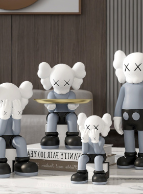 暴力熊kaws公仔玩偶小号家居客厅玄关鞋柜电视柜桌面装饰品摆件