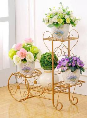 花艺架面铁欧式多层室内OXE花台架客厅阳落地花架子地绿萝吊兰花