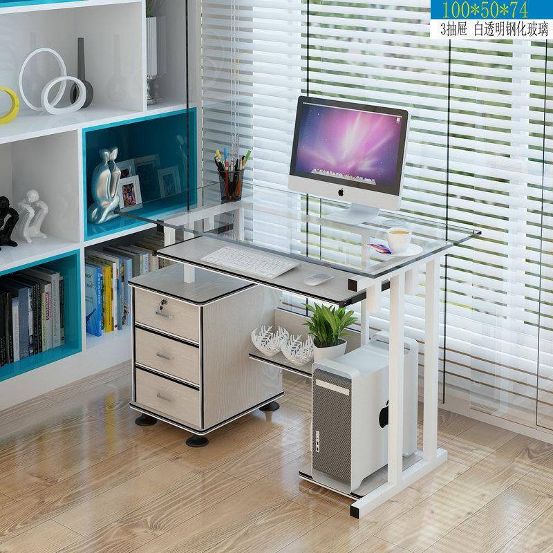 客简约电脑桌一体出租屋实木式电厅脑桌台家用移动书房桌子厂HXC