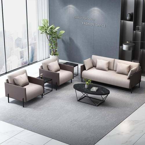 办公室接板待沙发沙简约经理HZP老总裁项目商务会客几发三人位茶